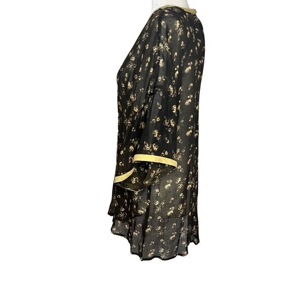 Natural Life Lightweight Kimono. Short Sleeves. Brown and Gold. One Size. NEW!! - Picture 5 of 10